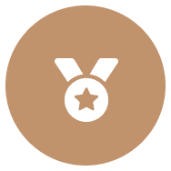 A medal with a star on it in the middle of a circle.